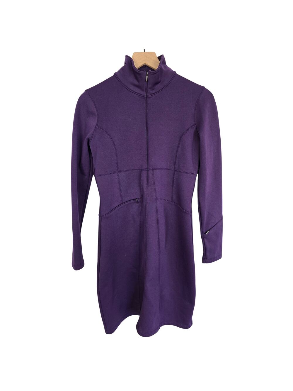 Athleta Cassidy Ponte Knit Half Zip Dress Purple Long Sleeve Size S